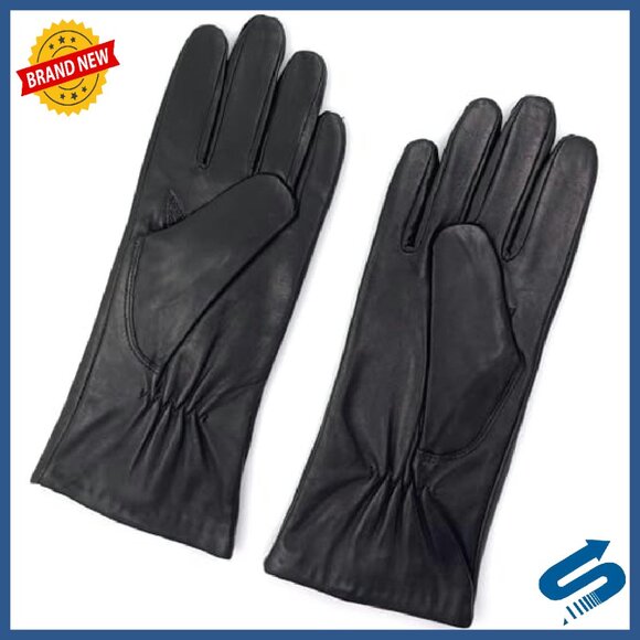 Luxury Genuine Sheepskin Leather Gloves Cashmere Lined Women's Cold Weather - Picture 5 of 8